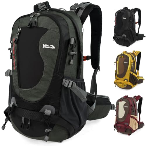 Mochila de caminhada resistente à água 35L, mochila leve unissex (cinza)
