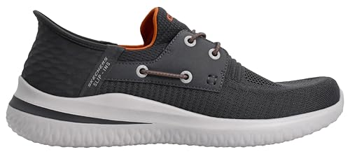 Skechers Men's Slip-Ins: Delson 3.0- Roth Shoes, Charcoal/Orange, 8 M US