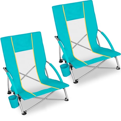 Romswi Low Beach Chairs 2 Pack