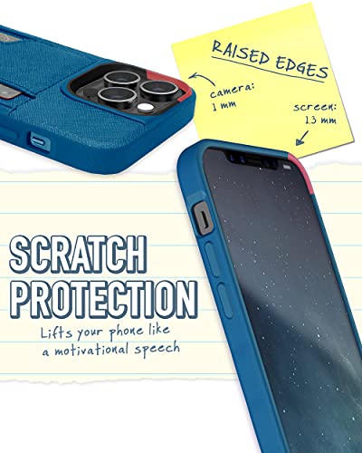 Image of Smartish iPhone 13 Pro Wallet Case - Wallet Slayer Vol. 2 [Slim + Protective] Credit Card Holder with Kickstand - Blues on The Green
