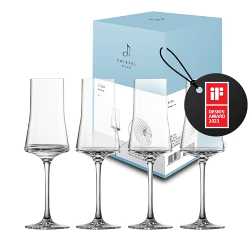 Zwiesel Glas Grappaglas Echo (4-er Set), moderne Schnapsgläser mit Stiel für Grappa, spülmaschinenfeste Tritan-Kristallgläser, Made in Germany (Art.-Nr. 123386) Zwiesel Glas Grappaglas Echo (4-er Set), moderne Schnapsgläser mit Stiel für Grappa, spülmaschinenfeste Tritan-Kristallgläser, Made in Germany (Art.-Nr. 123386)