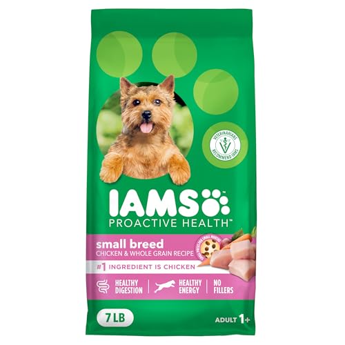 IAMS Proactive Health Small Breed Adult Dry Dog Food Chicken & Whole Grain Recipe, 7 lb. Bag