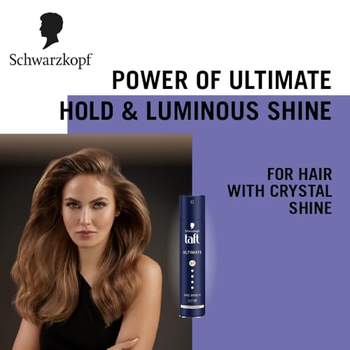 Schwarzkopf TAFT Ultimate Hair Spray For Hair With Crystal Shine | Hold 5+ For 72H hold | Protects From Wind And Humidity | No Stickiness | Easy To Brush Out | For Salon Like Finish - 250Ml. - Image 10 thumbnail