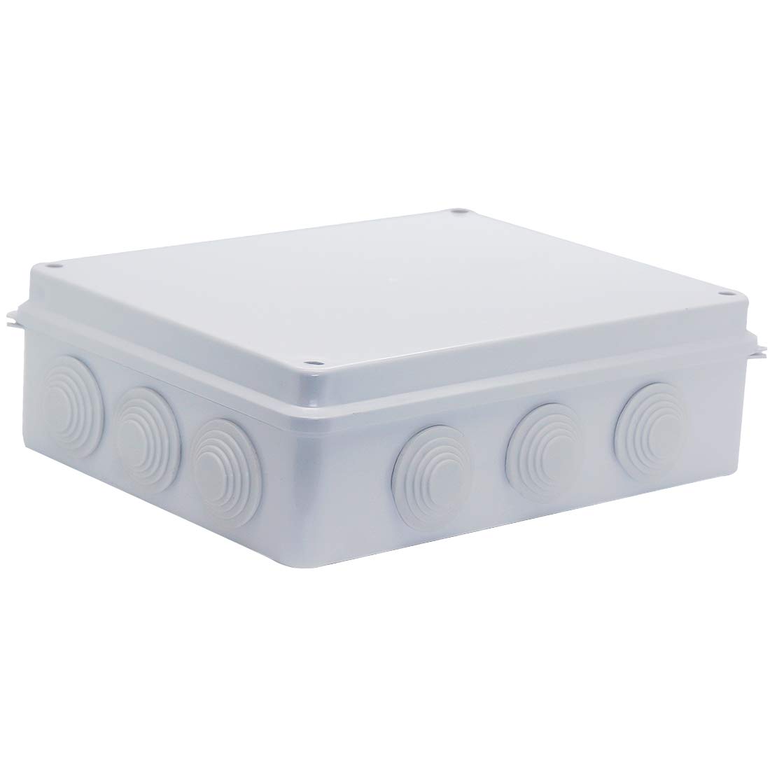 Junction Box Dustproof Waterproof IP65 ABS Plastic Electrical Boxes, Indoor & Outdoor Electrical Power Cord Enclosure Universal Project Box DIY Case White 10 x 7.9 x 3.1 inch (255x200x80mm)