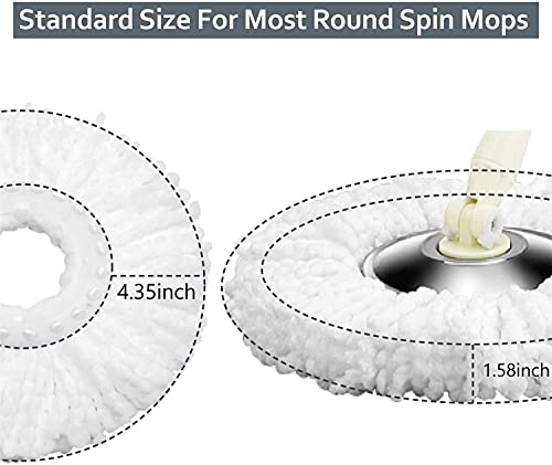 Image of 6 Pack Mop Heads Replacements Washable Microfiber Spin Mop Refill Cleaning Supplies for Home, Office, Industrial and Commercial Use,Compatible with Hurricane,Mopnado Spin Mop