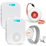 ChunHee Notrufknopf für Senioren Hausnotruf Intern Senioren Notruf Armband Empfänger Wiederaufladbar SOS Alarm für Geduldig Älterer Mann