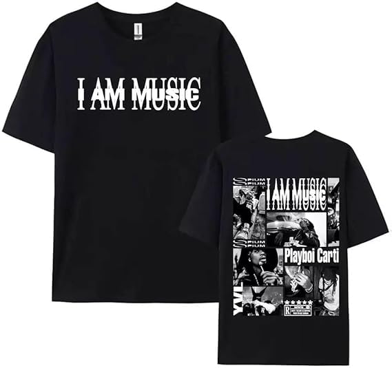 Merch Shirt Rapper Tshirt I Am Music Album Fashion Graphic Print Short Sleeve for Fans Black