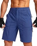 Pantalones cortos tipo cargo de senderismo con múltiples bolsillos: un total de 6 bolsillos proporcionan un montón de almacenamiento, 2 bolsillos sesgados para las manos y 2 bolsillos traseros con cremallera que ofrecen un almacenamiento seguro. 2 bolsillos con cremallera en el muslo fáciles de almacenar artículos necesarios urgentemente para senderismo al aire libre y trabajo casual.