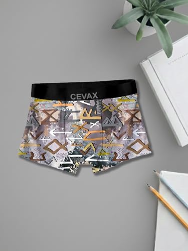 Image of Men's Boxer Briefs, Premium Cotton Stretch, 5-Pack, Navy Grey Maroon Teal Black