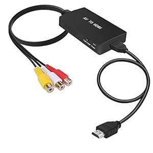 Tengchi RCA to HDMI Converter, Composite to HDMI Adapter Support 1080P PAL/NTSC Compatible with PS one, PS2, PS3, STB…
