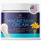 YARELI Magnesium Lotion for Sleep and Pain Relief, Unscented Body and Foot Cream with Topical Magnesium Chloride, Arnica and MSM for Adults and Kids, 4oz