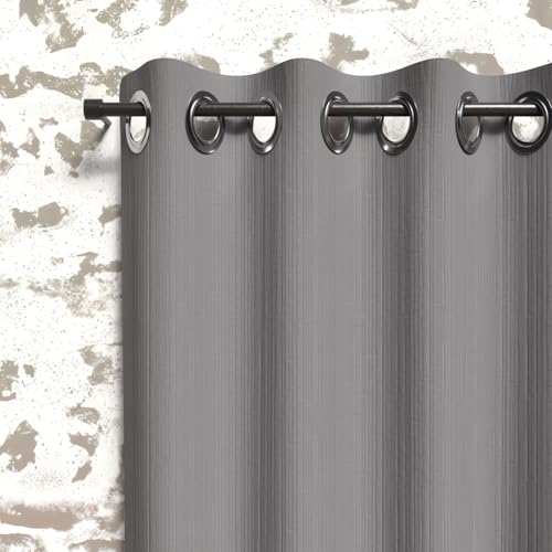 Soleil d'ocre, Rideau à Oeillets Isolant 135x180 cm Boheme Gris