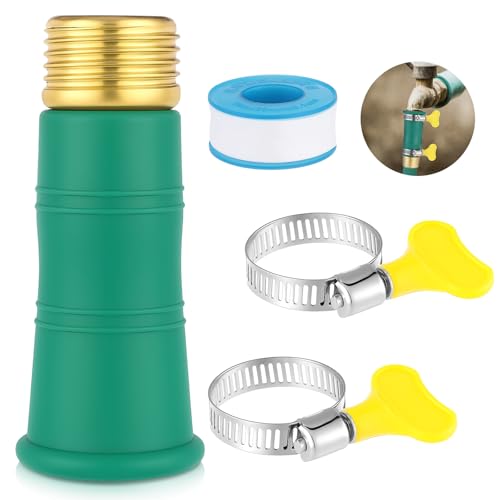 Innconee 3 Sets Universal Faucet Water Hose Adapter with Clamps Fits 3/4