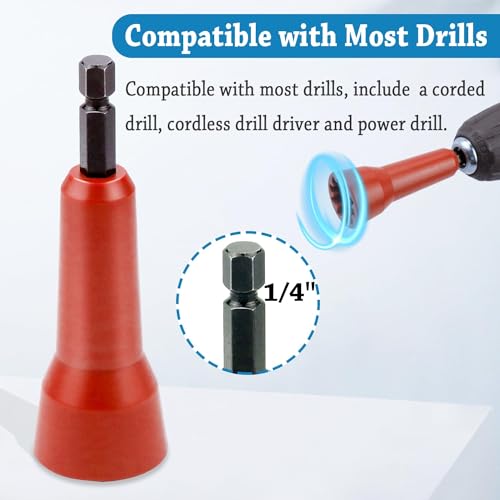 Image of 4 PCS Wire Connector Twister for Drill, Fast Wire Twisting Tool with 1 /4 inch Chuck, Spin Twist Connector Socket Driver, Wire Nut Driver Attachment for Electricians and DIY Wiring
