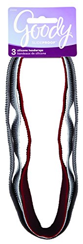 Goody SlideProof Silicone Headwraps, Wide, Assorted Colors, 3-count