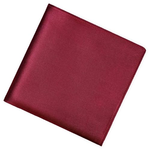 Silk-Like Handkerchief Formal Pocket Squares Burgundy Large Size 20x20 Inches Solid Color for Weddings Men and Women (Wine Red 20x20 Inch)