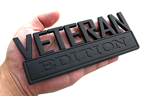 Image of 1x 7 Large Veteran Edition VA Emblem Badges Decal Car Flag Decal Military Replacement for F150 F250 F350 Chevy Silverado 1500 2500 Chevrolet C10 C15 (Black)