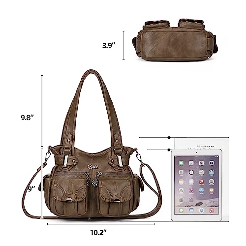 Image of KL928 Women's Large Purses Handbags PU Leather Multi-Pocket Shoulder Bag | Large