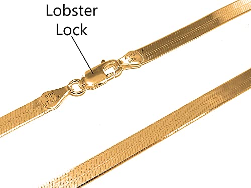 Savlano 18K Gold Plated 925 Sterling Silver Solid Italian Herringbone Magic Diamond Cut Link Chain Bracelet With Gift Box For Women & Men - Made in Italy2