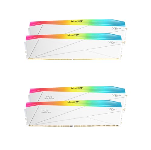 V-Color DDR5 SCC KIT 2+2 Manta XFinity 32GB(16GBx2) 7200MHz with RGB Filler kit CL34 1.4V SK Hynix IC RGB Gaming Desktop Upgrade RAM Memory Module - White (TMXFL1672834WW-DW)