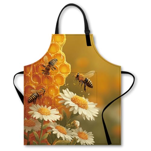 Image of Nuxovilar Decorative Kitchen Apron, 26.77x30.70 Inch Polyester Cooking Wearable Cover