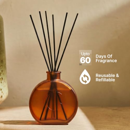 Image of Reed Diffuser Set | 100 ml with 6 Fiber Reed Sticks | Long-Lasting Home Fragrance (Up to 60 Days) | Air Freshener for Room, Bedroom & Bathroom (Pillow Talk)