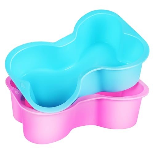 FRCOLOR 2個 シリコン製骨型ケーキモールド 高耐熱ペット用ベーキングツール くっきにくい 素材 犬用おやや誕生日ケーキ作りに