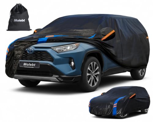 Image of Custom Fit Car Cover for Toyota RAV4 (2006-2026), Upgraded Waterproof All Weather Outdoor Auto Cover with Driver Door Zipper & Mirror Pockets, UV /Snow /Dust Protection