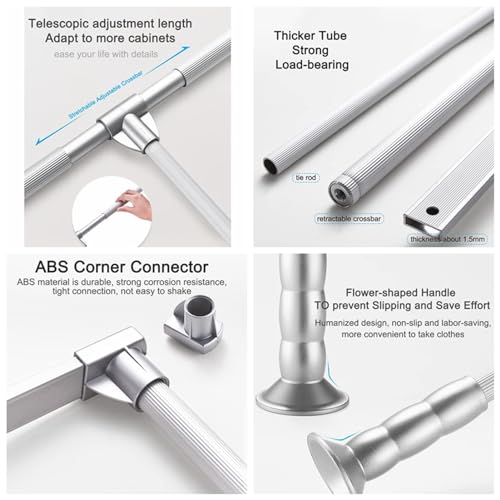 Tringle de penderie rétractable pour réparer une barre de placard affaissée