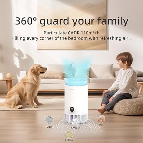 Miniatura 4 de Purificador de aire 2 en 1 y humidificador evaporativo Combo para dormitorio, filtro HEPA H13, humidificador de aire sin niebla fría evaporativo