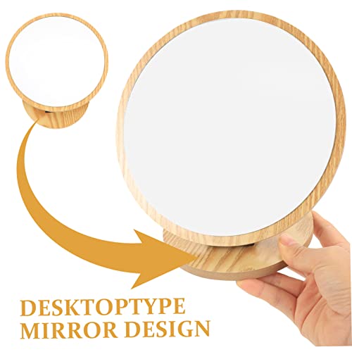 Fomiyes Desktop Vanity Mirror Woodsy Decor Mirror For Dresser Rustic Table Decor Dining Room Decor For Table Desktop Decor Vanity Makeup Mirror Adjustable Vanity Mirror Wooden Wood Grain #TOP5