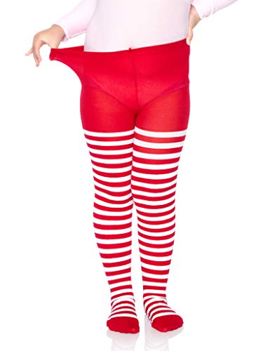 Red And White Striped Tights Child - Large #TOP4