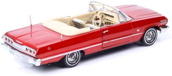 1963 Chevy Convertible Red Metallic NEX Models 1/24 Diecast Model Car by Welly 22434W-MRD
