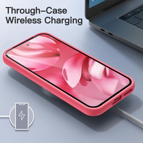Image of JETech Matte Cover Case for Google Pixel 9a 6.3-Inch 2025, Frosted Translucent Back Protective Slim Phone Cover, Anti-Fingerprints (Peony)