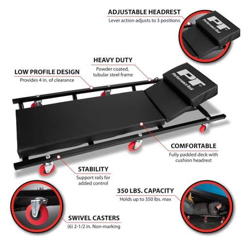 Foto de Performance Tool W85005 - Enredadera de tienda rodante de 40 pulgadas y 6 ruedas con reposacabezas acolchado ajustable (imagen 3)