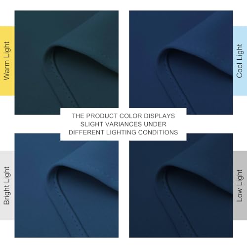 Image of NICETOWN Moroccan Blue Blackout Curtains 96 inch Long for Office, Dining Room, Guest Room, Sound Reducing Heat and Cold Block Curtain Panels for Modern Room Decorative (55 inch Wide, 2 Pieces)