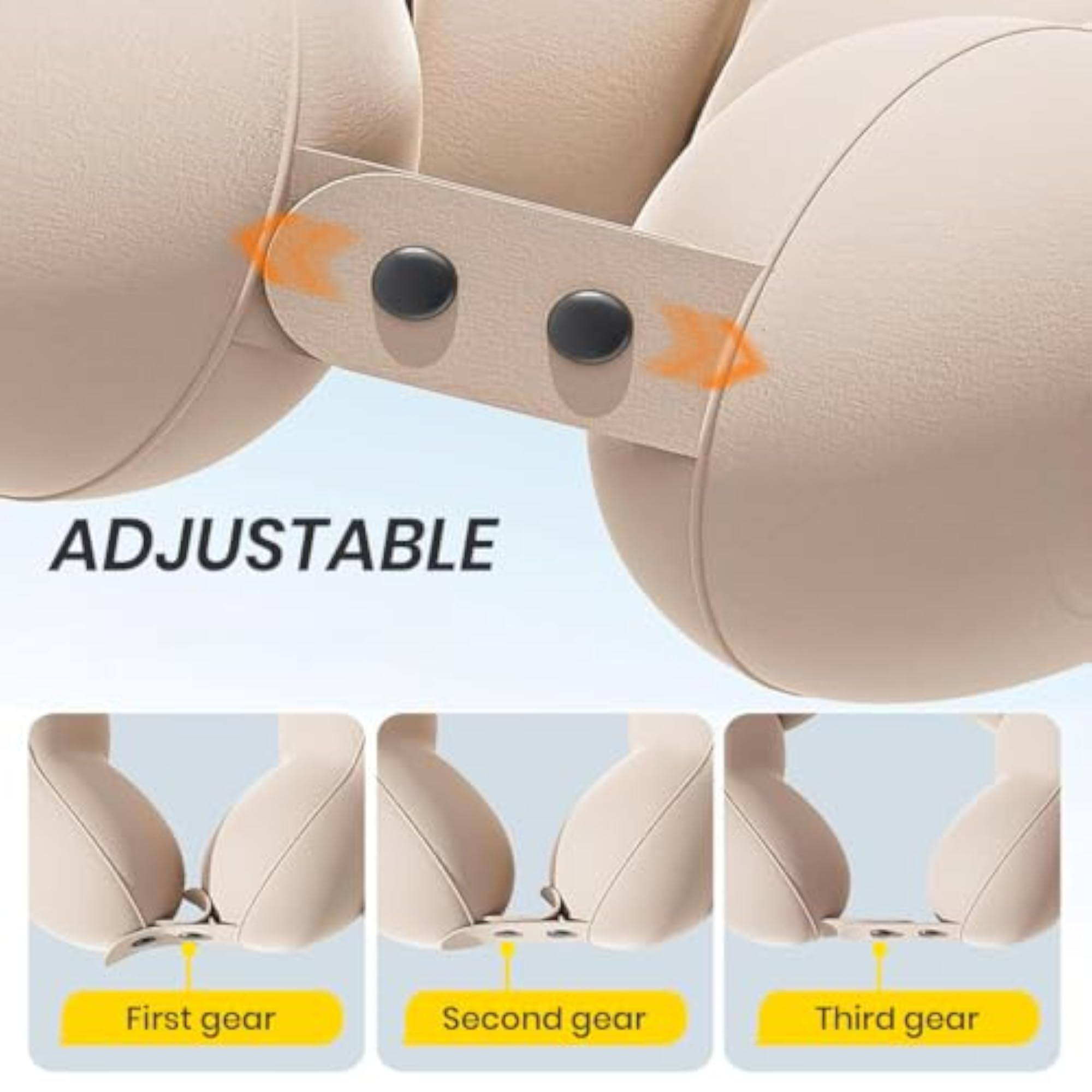 Inflatable Neck Pillow for Travel, Soft Velvet