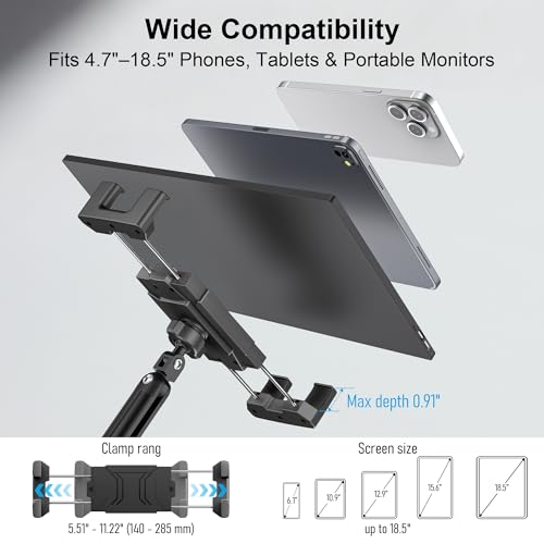 Image of Portable Monitor Stand 15.6 inch, Heavy Duty Tablet Arm Mount with Desk Clamp