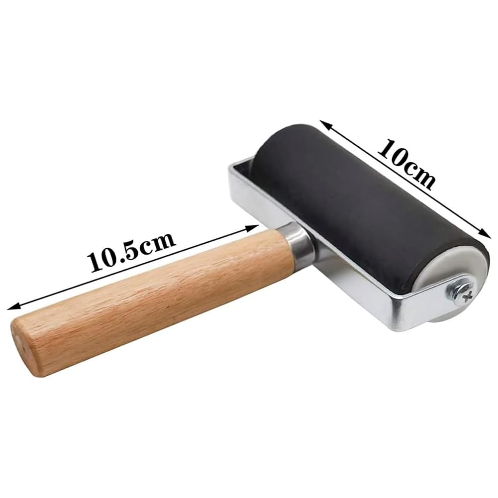Lot de 3 rouleaux d'impression lino, robustes avec 1 rouleau champignon et 1 gravure pour graphiques d'impression, tampons, impression, encre, papier peint et artisanat (3,5 cm, 6 cm, 10 cm