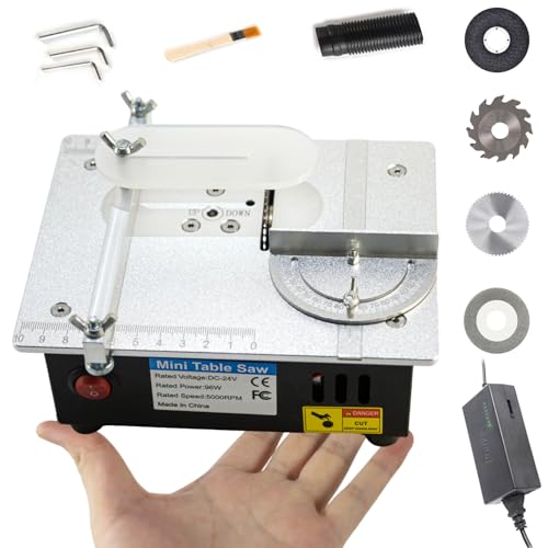 Mini Table Saw, RTOVZON 96W Mini Desktop Electric Saw Cutter