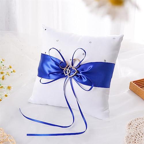 image for QIRMIZI Ring Pillow,Pearls Ring Cushion, Ring Bearer, Ring Holder for 