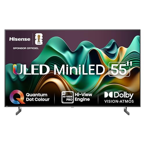 Hisense 55 inch Smart TV 55U6NQ MiniLED QLED 4K UHD, Dolby Vision Atmos, Hi View Engine, AI MEMC Sport Mode, HDR, VIDAA with Youtube, Netflix, Disney+ (2024 Model)