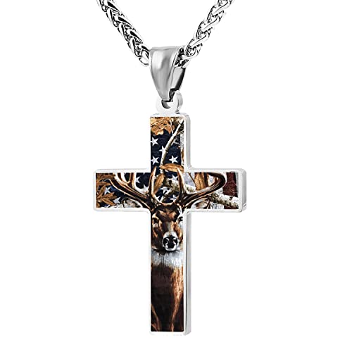 Cross Pendant Necklace For Mens Women Jewelry Religious Pendant Chain Necklace