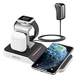 CHOETECH Apple Watch Charger Stand (MFi Certified) 4 in 1 Wireless Charging Station for Apple Watch Series 5/4/3/2/1,AirPods Pro,iPhone 11/11 Pro/11 Pro Max,Galaxy Note 10+ and More (Adapter Included)
