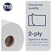 Tork OptiCore® Mid-size Toilet Paper Roll White T10, Universal, 2-ply, 12 x 2000 sheets, 160090