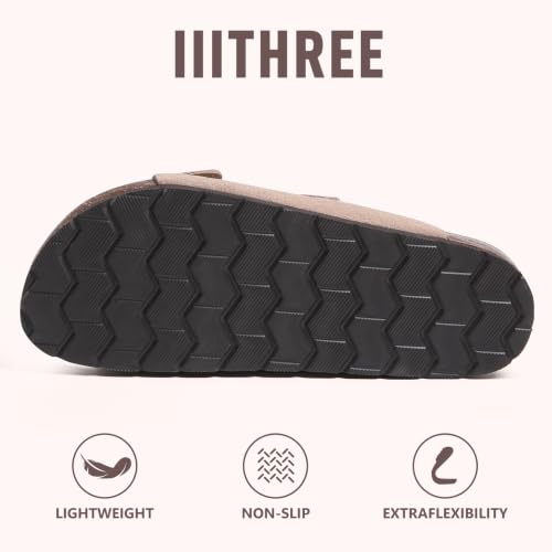 IIITHREE Cork Footbed Womens Sandals, Two Adjustable Strap with Bucklse Flat Slide Sandals, Arch Support Summer Sandals for Women - image 5