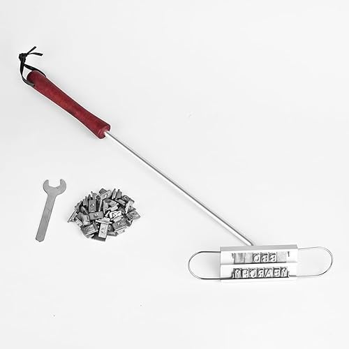 Miniatura 6 de Hierro de marca BBQ con letras intercambiables y un práctico dibujo, ideal para marcar filetes, hamburguesas y pollo (1)