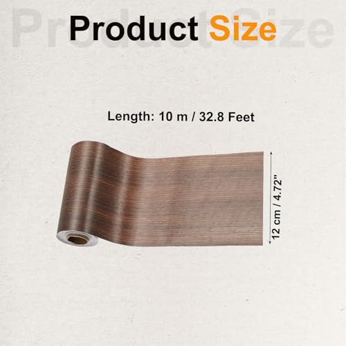 Image of PATIKIL Wood Grain Tape 4.7 inch x 32 ft, Self-Adhesive Wood Texture Repair Tape Realistic Wooden Effect Patch for Furniture Cabinets Floor Walls, Ebony