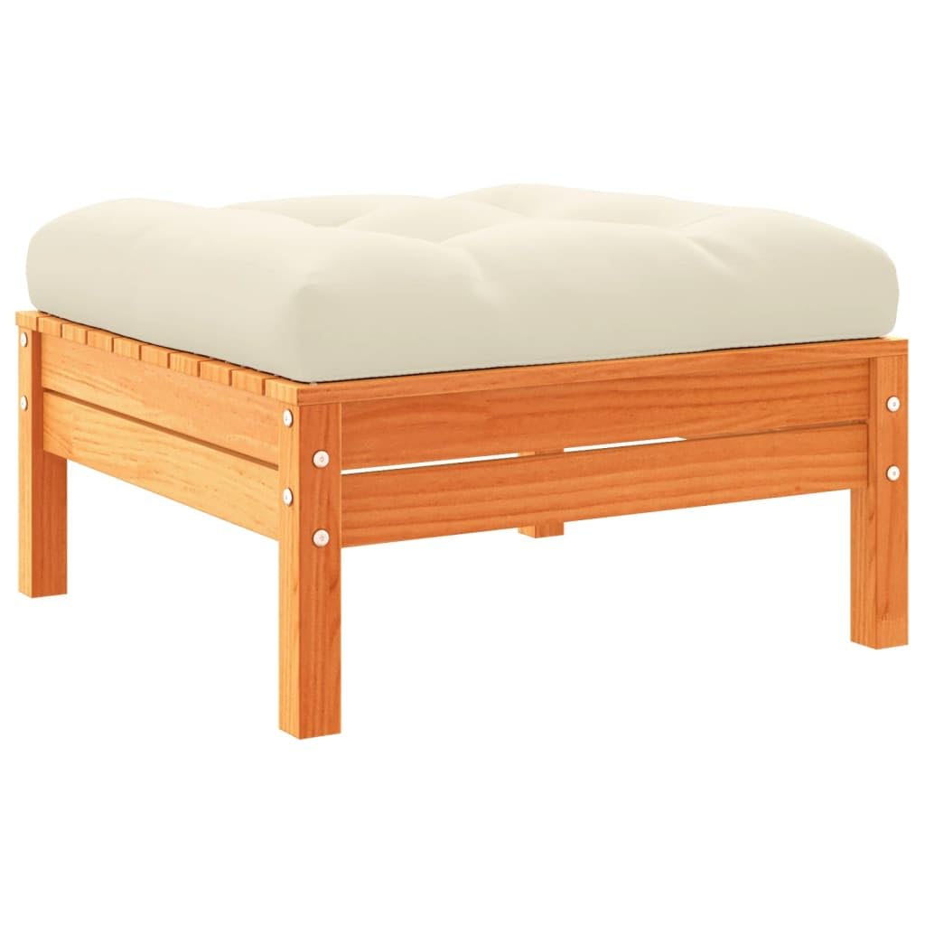 vidaXL Salon de Jardin 6 pcs avec Coussins Cire Marron Bois pin Massif