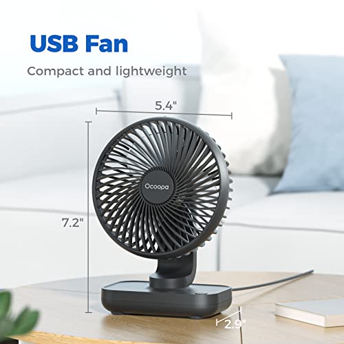 Miniatura 7 de Ocoopa Ventilador De Mesa Escritorio Usb 13cm, Mini Ventilador Silencioso Potente Con 4 Velocidades, Rotación De 90 , Ventilador Portátil Ideal Para Casa, Cocina, Dormitorio Y Oficina